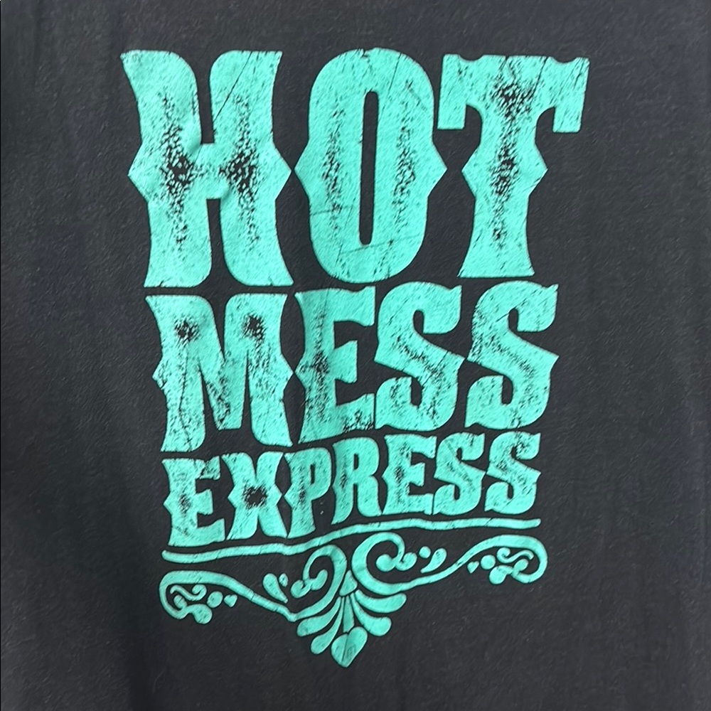 Black Lulu Mac T-Shirt with Teal Graphic - Picture 2 of 4